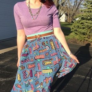 Road Trip Sign LuLaRoe Lola Skirt-Size Small